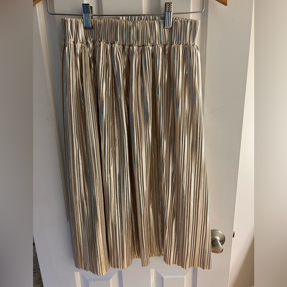 Isabel Marant Etoile knee length metallic pleated skirt size 34